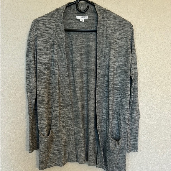Sonoma Women's Gray Open Front Cardigan Sweater - Picture 1 of 8